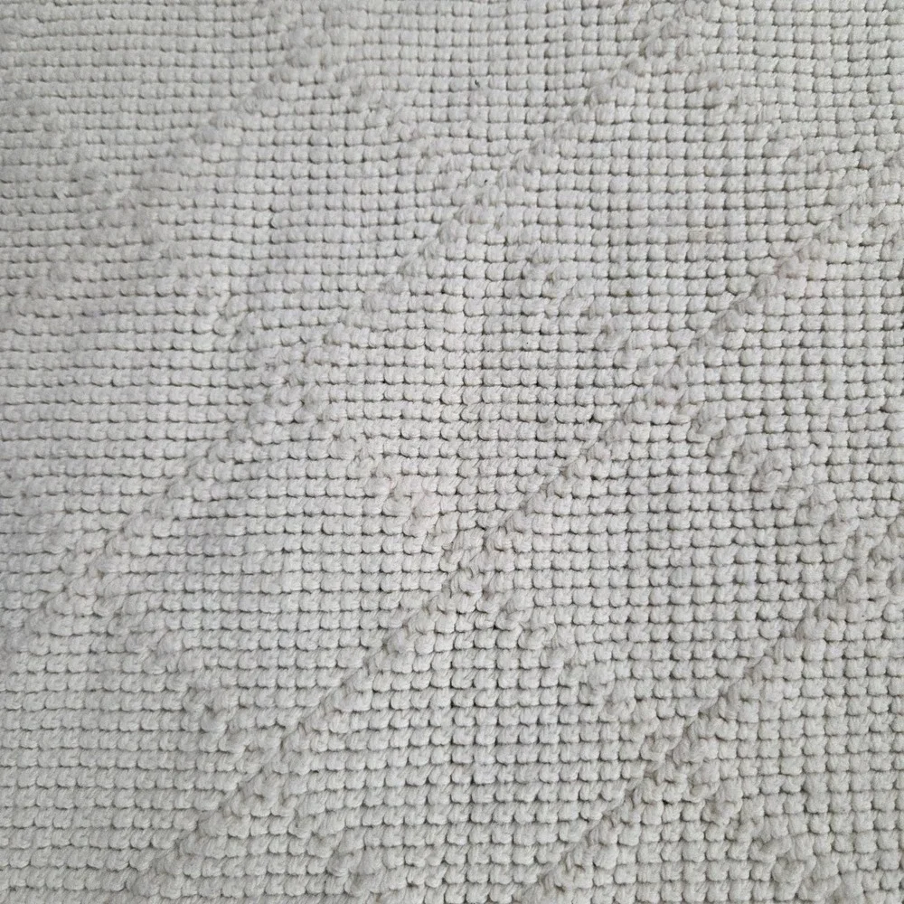 Vintage Crocheted Cream Diamond Stitch Throw Farmhouse  Cozy Cottagecore